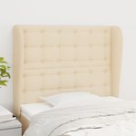 vidaXL Tête de lit avec oreilles Crème 83x23x118/128 cm Tissu
