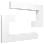 vidaXL Ensemble de meubles TV 8 Pièces Blanc Bois d'ingénierie