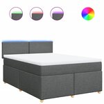 vidaXL Sommier à lattes de lit avec matelas Gris foncé 140x190cm Tissu