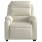 vidaXL Fauteuil inclinable de massage électrique crème velours