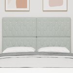 vidaXL Tête de Lit LED Grise Claire 80 cm Velours