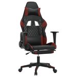vidaXL Chaise de jeu de massage repose-pied Noir&Bordeaux Similicuir