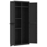 vidaXL Armoire de rangement d'extérieur noir 65x37x165 cm PP