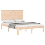 vidaXL Cadre de lit avec tête de lit 140x190 cm bois massif
