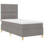 vidaXL Lit à sommier avec matelas taupe simple en tissu