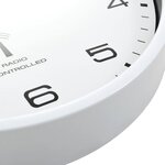 vidaXL Horloge murale radioguidée avec mouvement à quartz 31 cm Blanc