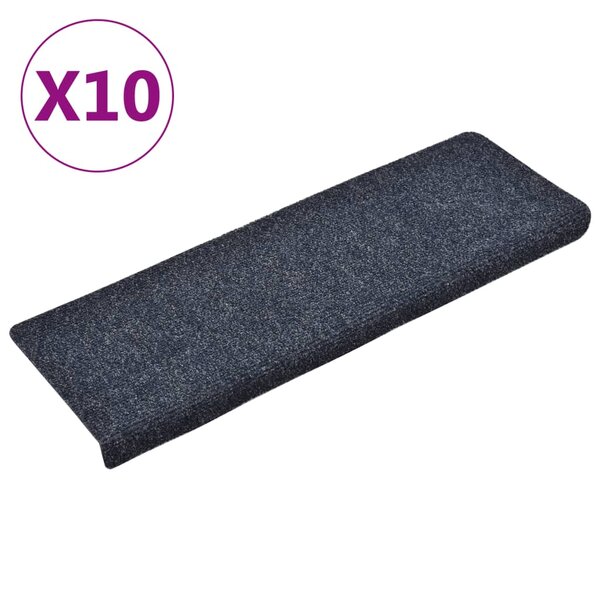 vidaXL Tapis de marches d'escalier 10 Pièces 65x21x4 cm Aiguilleté