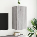 vidaXL Meuble TV mural avec lumières LED sonoma gris 40 5x35x80 cm