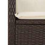 vidaXL Ensemble à manger de jardin 3 Pièces et coussins marron poly rotin
