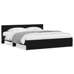 vidaXL Cadre de Lit avec Tête de Lit Chêne Noir 180x200 cm Bois Reconstitué