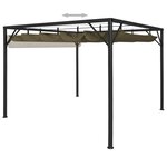 vidaXL Chapiteau de jardin avec auvent rétractable 3x3m Taupe 180 g/m²