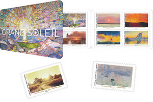 Carnet de 12 timbres - Grand Soleil - Lettre verte