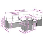 Ensemble de canapé de jardin 7 pièces noir avec coussins en poly rotin vidaXL