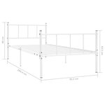 vidaXL Cadre de lit Blanc Métal 90 x 200 cm