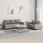 vidaXL Ensemble de canapés 2 Pièces avec coussins Taupe Tissu
