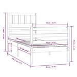 vidaXL Cadre de lit sans matelas blanc 75x190 cm bois massif