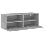vidaXL Meuble TV mural gris béton 80x30x30 cm bois d'ingénierie
