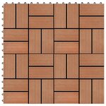 vidaXL Carreau de terrasse 11 Pièces WPC 30 x 30 cm 1 m² Couleur Teck