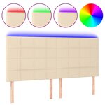 vidaXL Tête de lit à LED Crème 200x5x118/128 cm Tissu