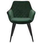 Chaise de salle à manger en velours vert 19_0000410