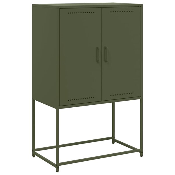 vidaXL Meuble TV vert olive 68x39x60 5 cm acier