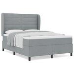 Lit à ressort vidaXL avec matelas Gris clair 160x200 cm Tissu