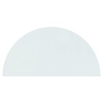 vidaXL Plaque de verre de cheminée Demi-rond 1200x600 mm