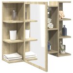 vidaXL Armoire à miroir de bain Chêne sonoma 80x20 5x64 cm Aggloméré