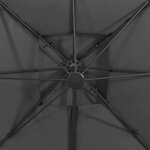 vidaXL Parasol déporté avec double toit 300x300 cm anthracite