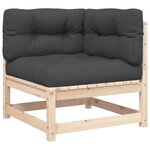 vidaXL Canapé de jardin avec coussins 2 places bois de pin massif