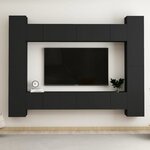 vidaXL Ensemble de meubles TV 10 Pièces Noir Bois d'ingénierie