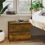 vidaXL Table de chevet Chêne fumé 50x39x43 5 cm Bois d'ingénierie
