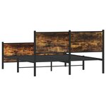 vidaXL Cadre de lit en métal sans matelas chêne fumé 160x200 cm