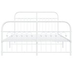 vidaXL Cadre de lit métal sans matelas et pied de lit blanc 140x190 cm