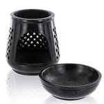 Diffuseur porte-encens Moucharabieh en pierre noire