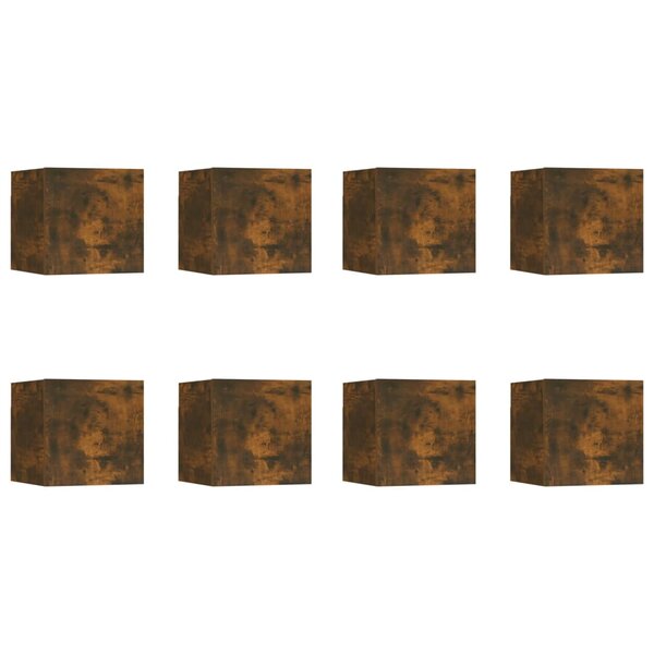 vidaXL Meubles TV muraux 8 Pièces Chêne fumé 30 5x30x30 cm