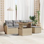 Set de canapés de jardin vidaXL 6 pièces avec coussins beige rattan poly