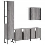 vidaXL Ensemble d'armoires de salle de bain 4 Pièces sonoma gris