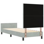 Lit vidaXL Gris clair 80x200 cm Velours
