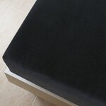 vidaXL Drap-housse Jersey Noir 90x200 cm Coton