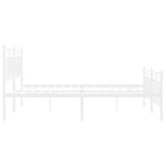 vidaXL Cadre de lit métal sans matelas et pied de lit blanc 150x200 cm
