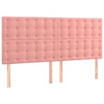 vidaXL Sommier à lattes de lit avec matelas Rose 200x200 cm Velours