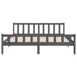 vidaXL Cadre de lit sans matelas bois massif gris 200x200 cm