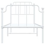 vidaXL Cadre de lit métal sans matelas avec pied de lit blanc 75x190cm