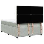 vidaXL Sommier à lattes de lit et matelas Gris clair 160x200cm Velours