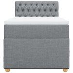 vidaXL Sommier à lattes de lit avec matelas Gris clair 100x200cm Tissu