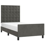 vidaXL Cadre de lit avec tête de lit Gris foncé 80x200 cm Velours