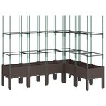vidaXL Jardinière avec treillis marron 160x120x142 5 cm PP
