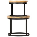 vidaXL Tables d'appoint rondes 2 Pièces Bois de manguier solide et acier