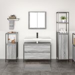 Ensemble de meubles de salle de bain 3 pièces vidaXL Gris Sonoma en bois d'ingénierie